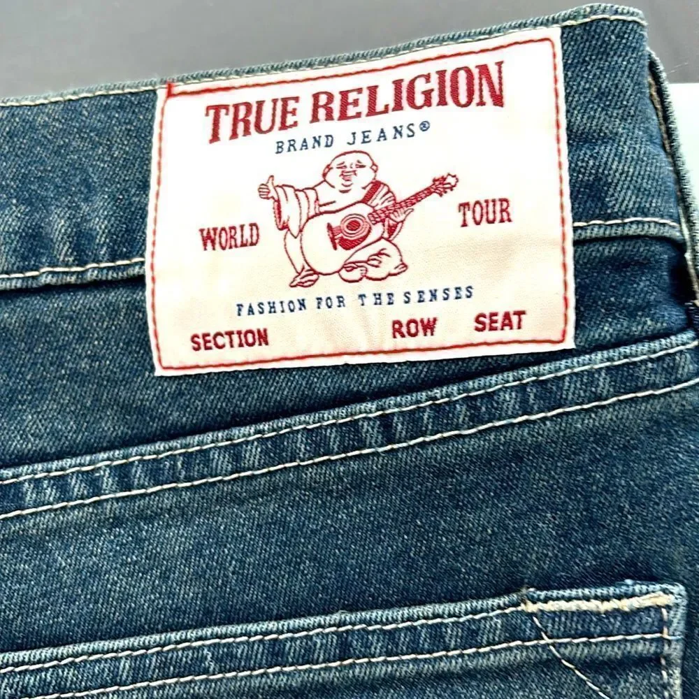 True Religion jeans NWT w34 l32 GENO relaxed slim dark smoky wash